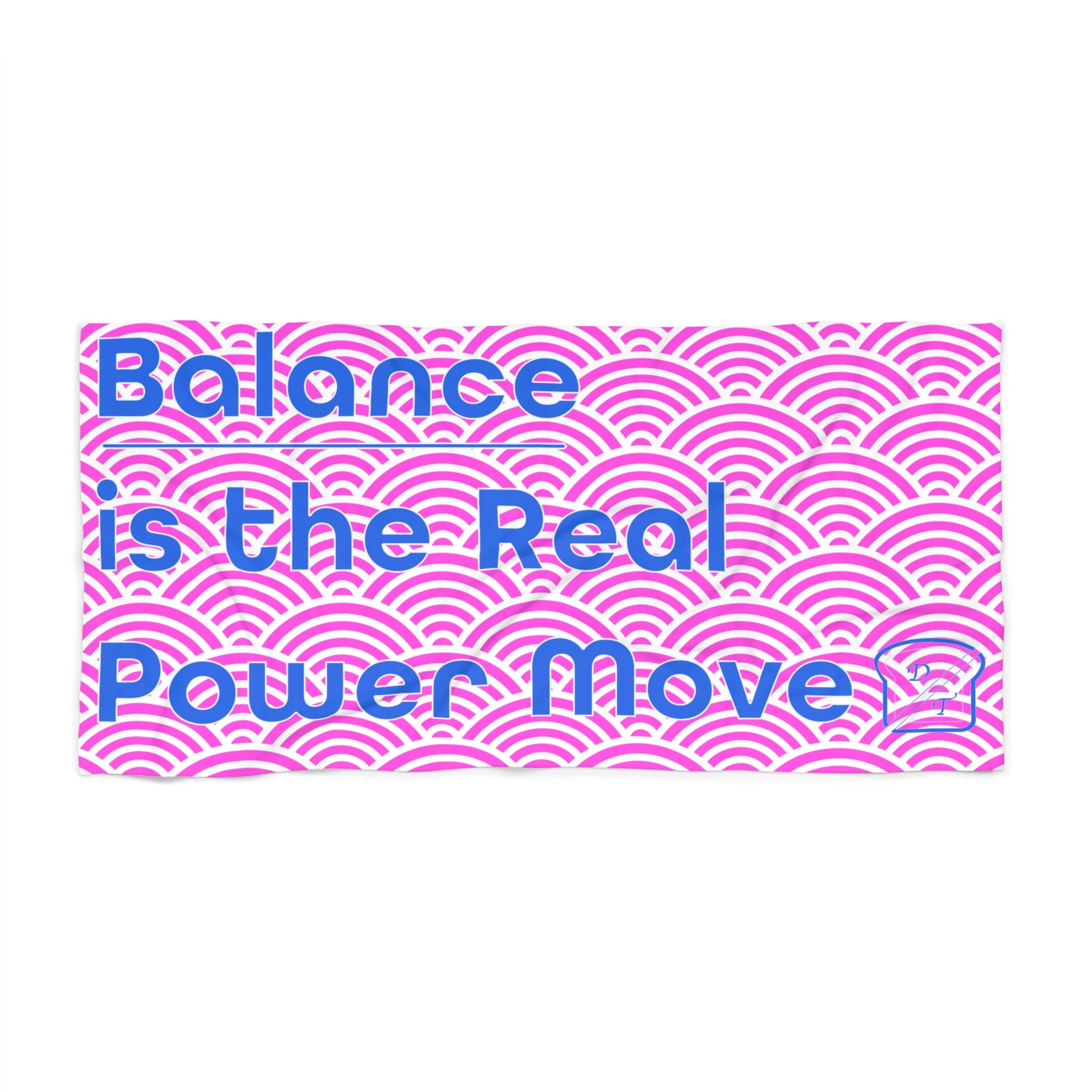 Diagonal Toast Luxury Beach Towel – “Balance is the Real Power Move”